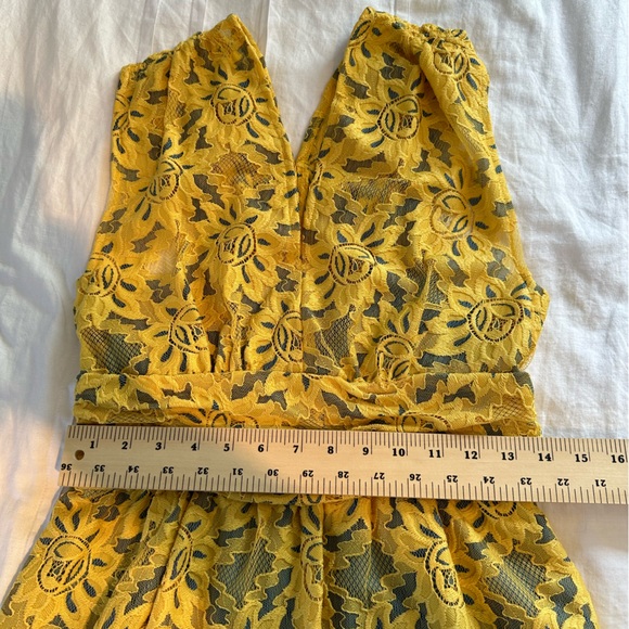 Anthropologie Plenty by Tracy Reese Nikki Garden Trellis Lace Yellow Dress Sz 6 - Picture 10 of 14